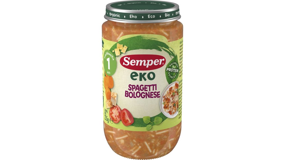 Babymad m. spagetti bolognese 12 m. øko. Semper
