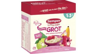 Fuldkornsgrød m. æble, hindbær & banan 1-3 år, Semper